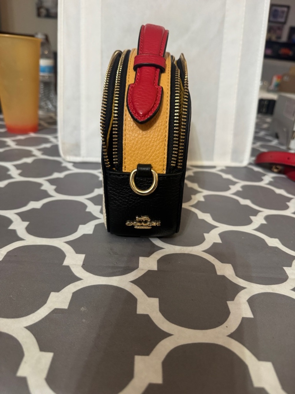 Coach Cream & Red Dome Crossbody with Mickey Graphic - Picture 5 of 10